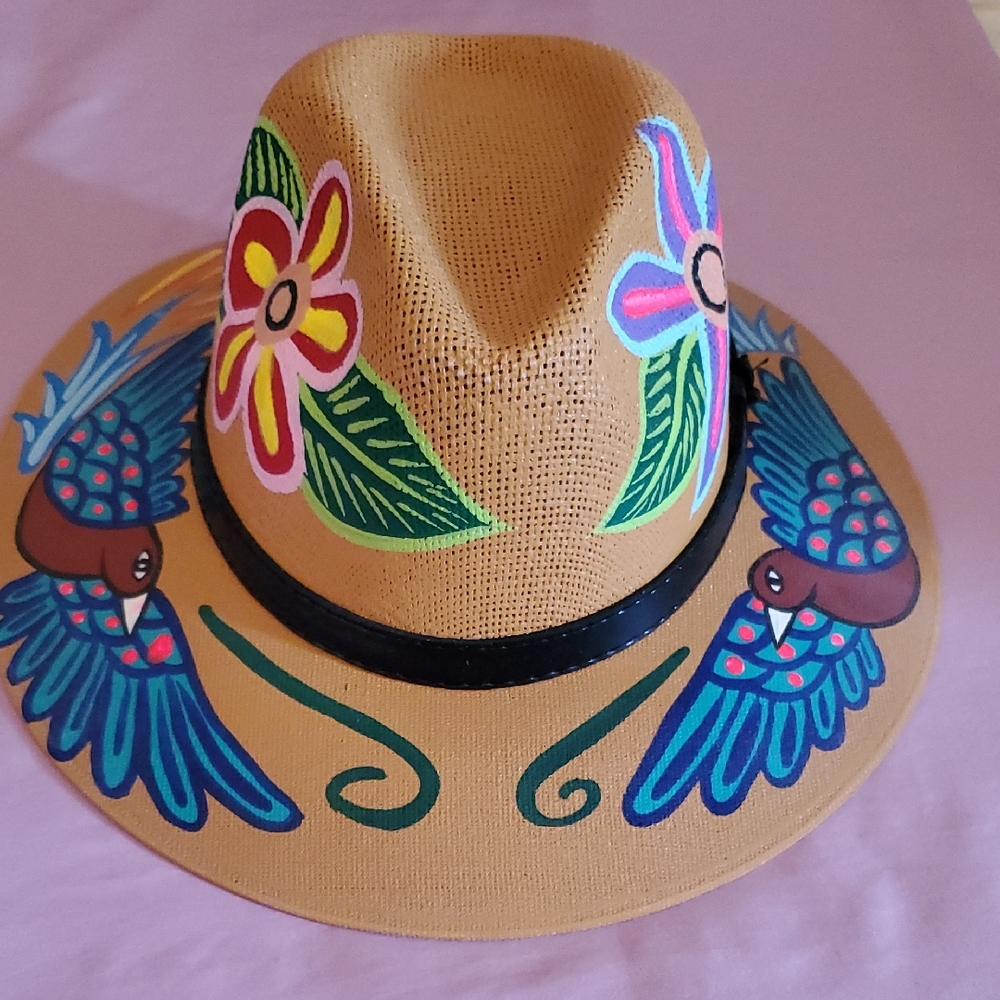Colorful Hand-Painted Straw Hat